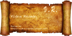 Vidra Rézmán névjegykártya