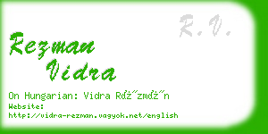 rezman vidra business card